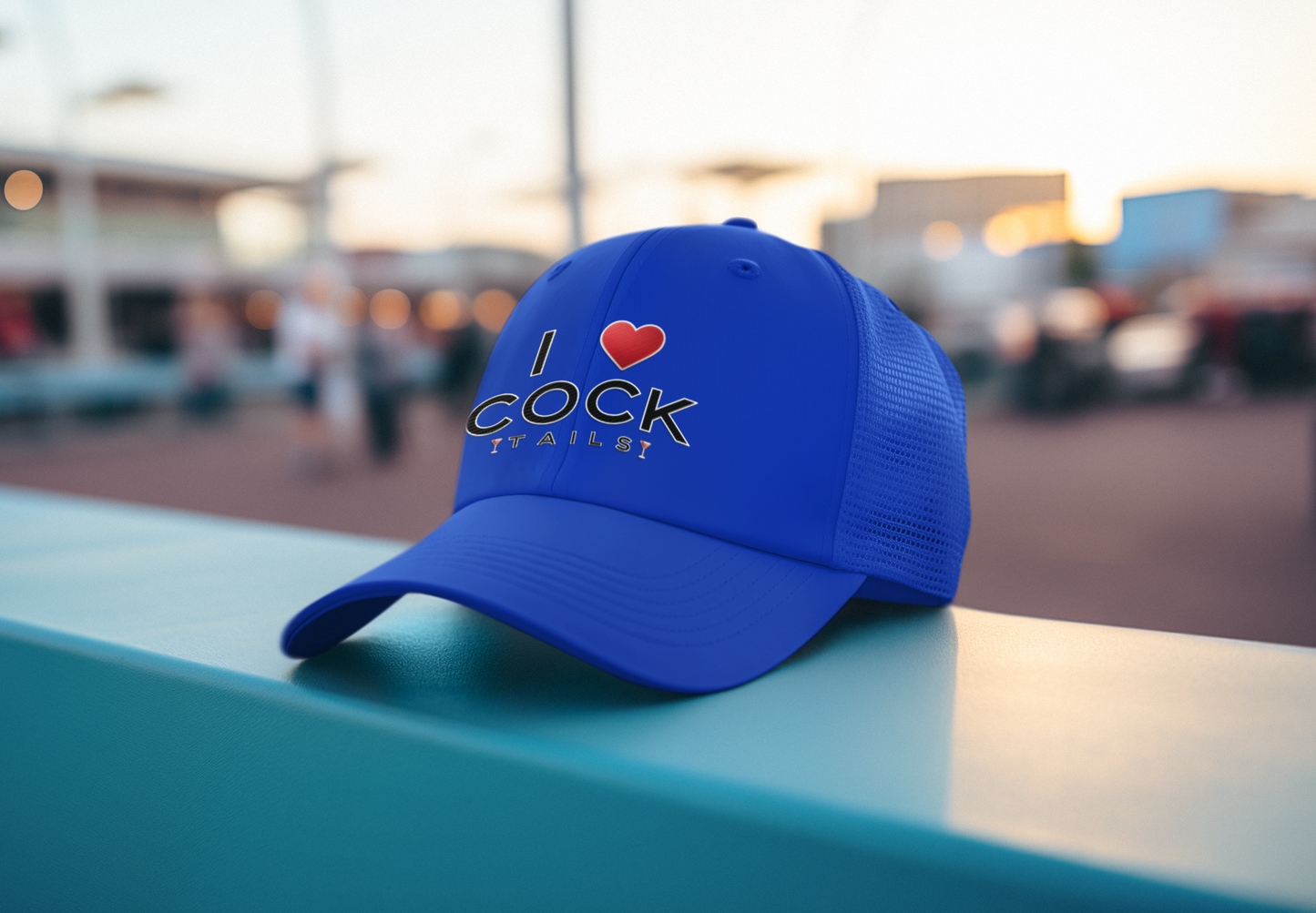 I Love Cocktails -- Simple Font (DTF Printed Hat)