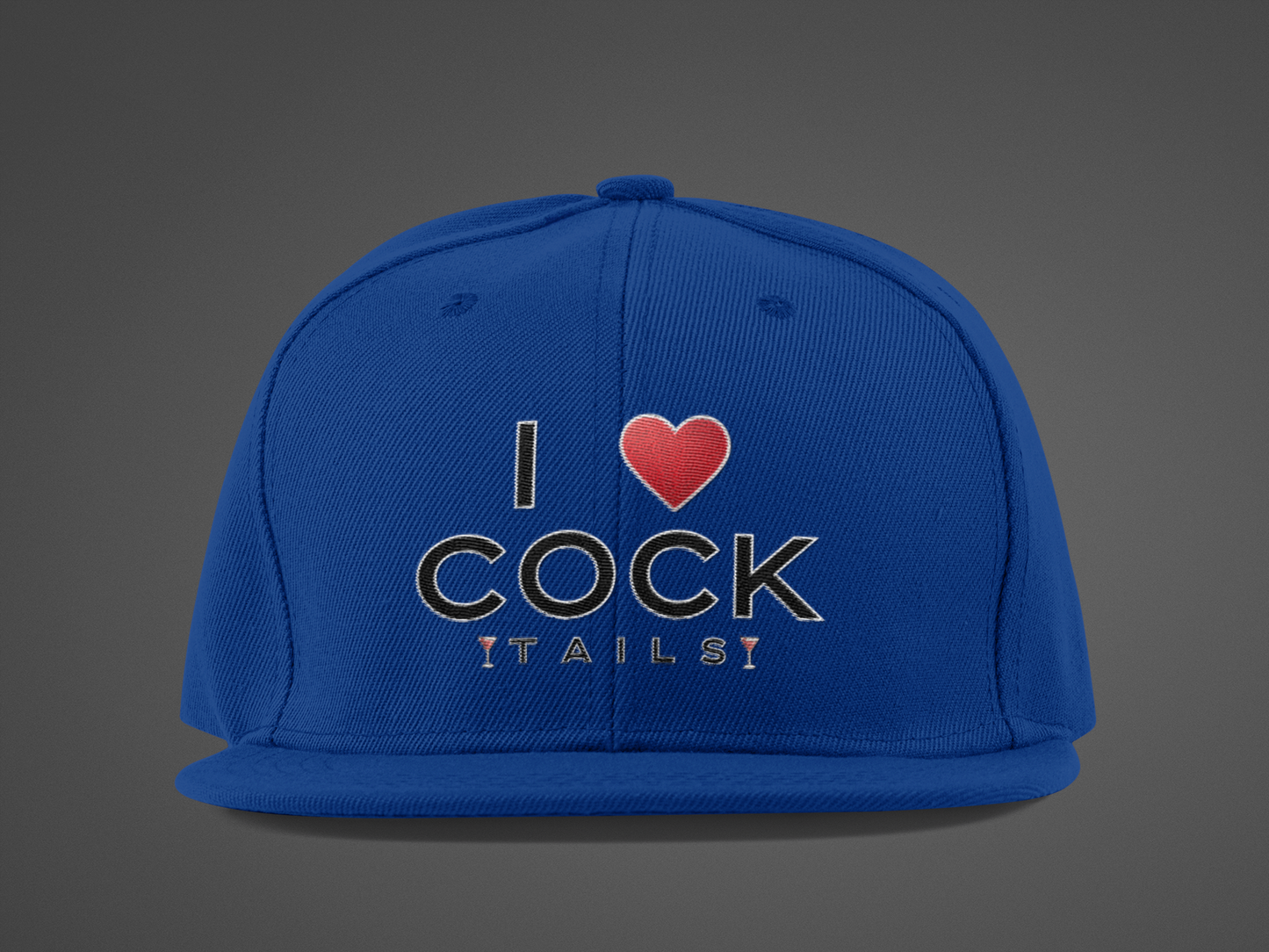 I Love Cocktails -- Simple Font (DTF Printed Hat)