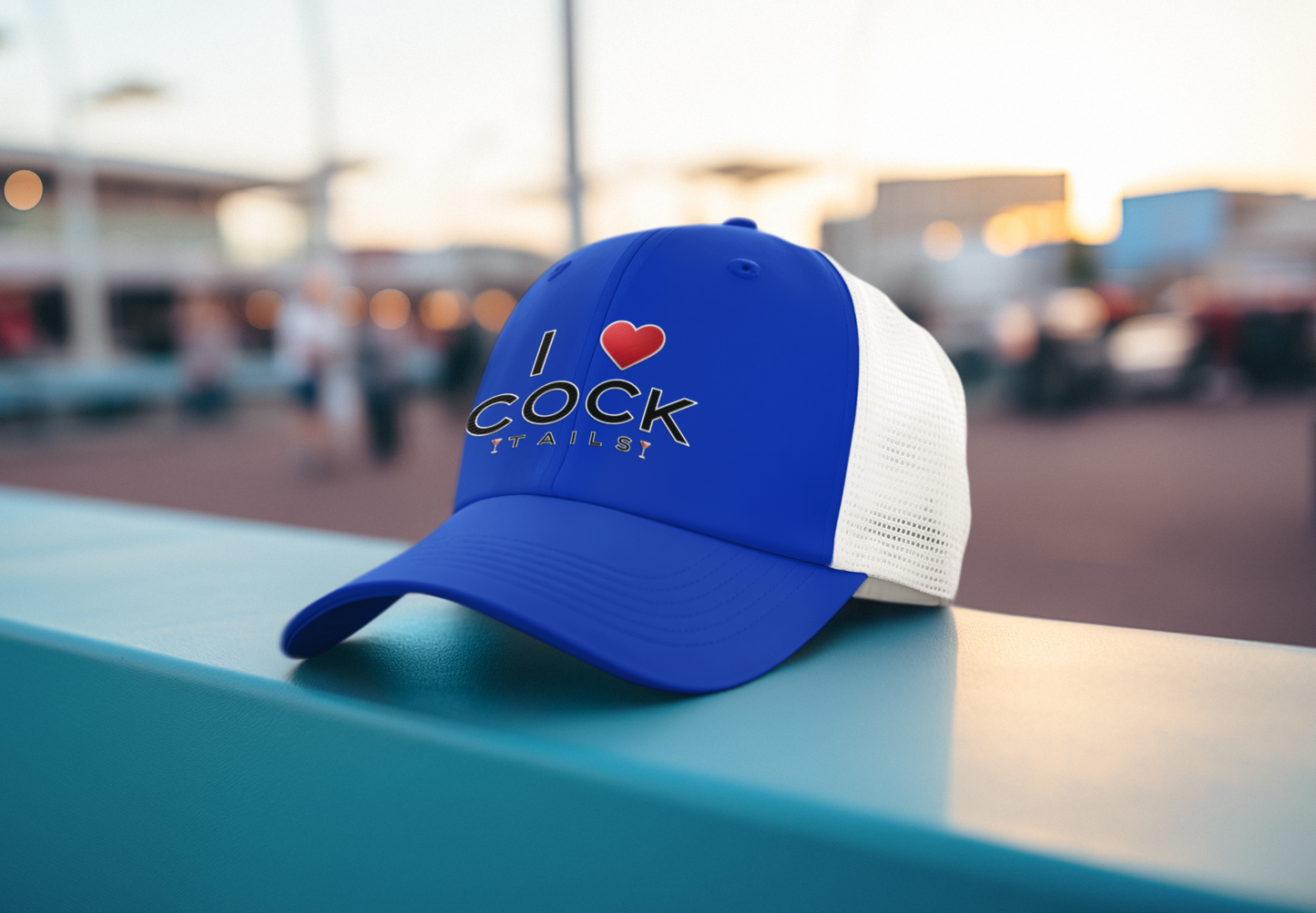 I Love Cocktails -- Simple Font (DTF Printed Hat)
