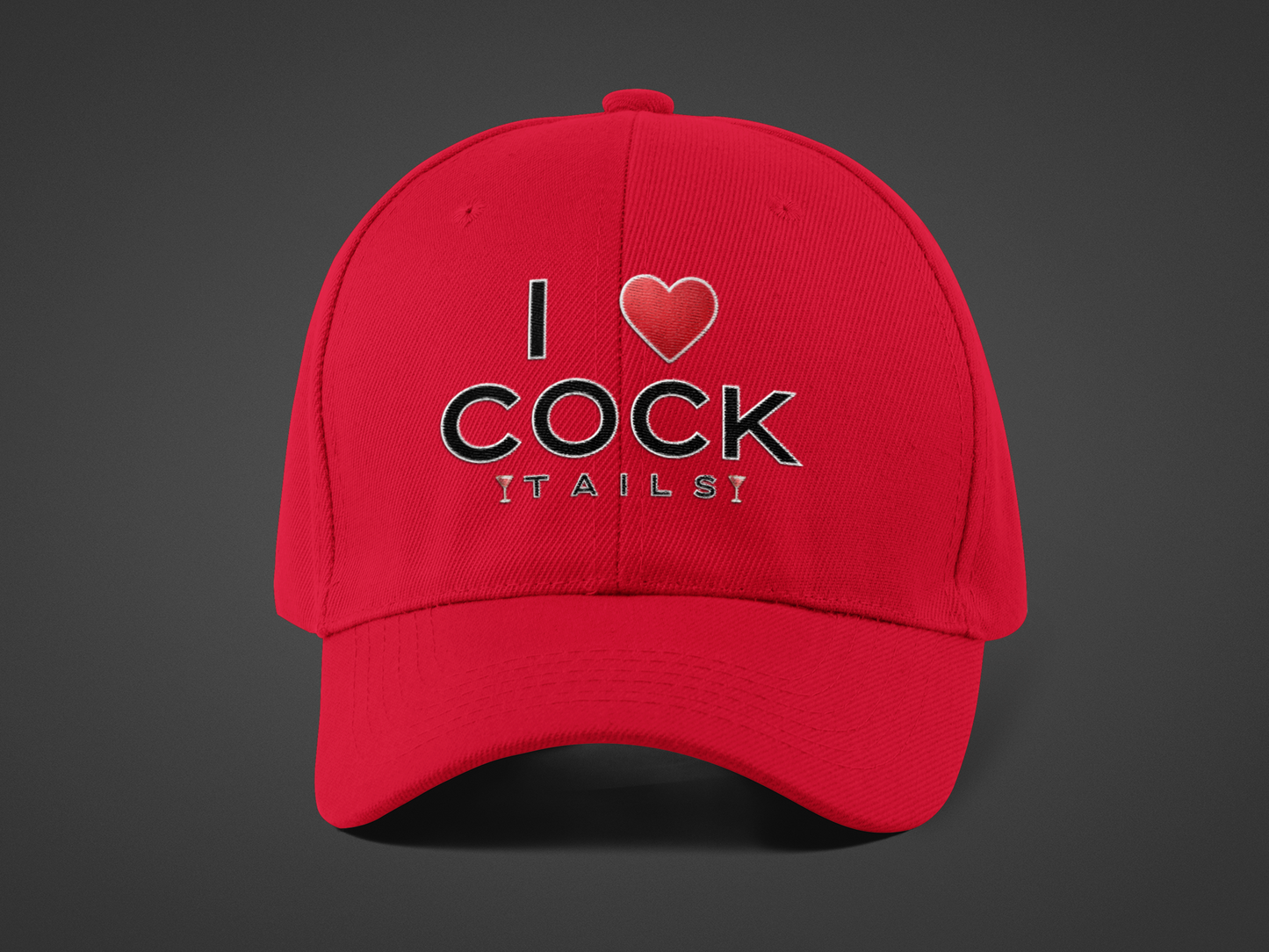 I Love Cocktails -- Simple Font (DTF Printed Hat)