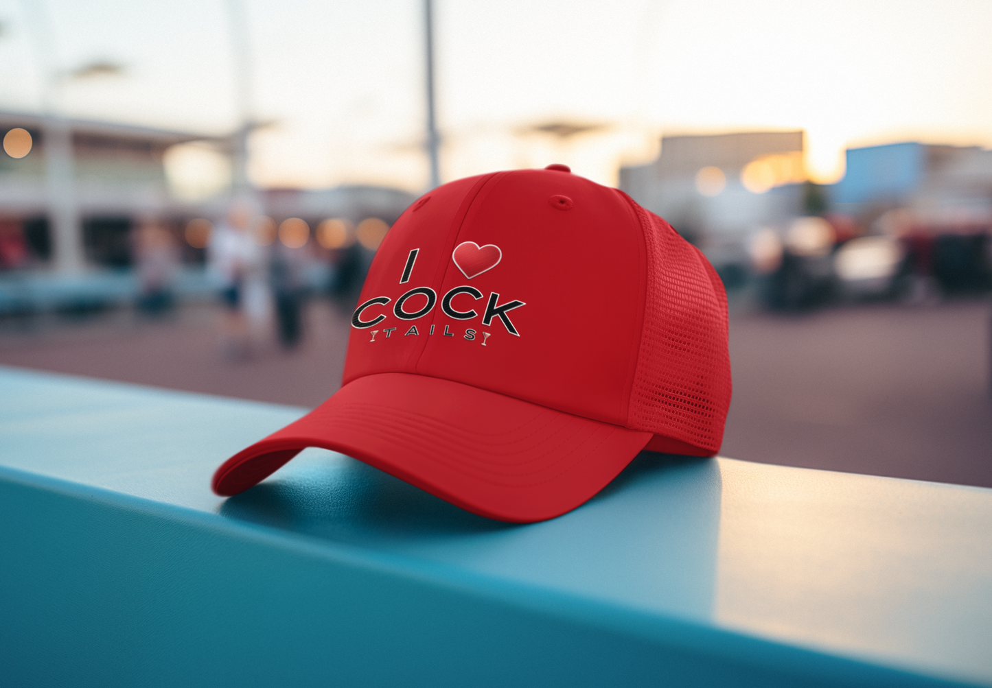I Love Cocktails -- Simple Font (DTF Printed Hat)