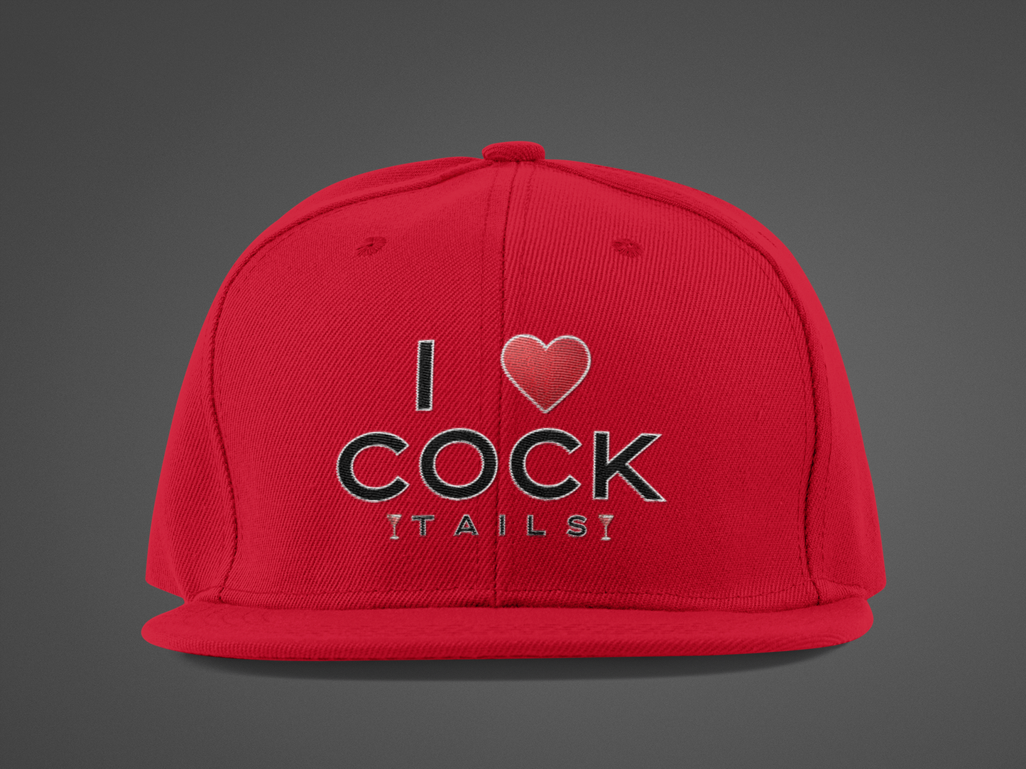I Love Cocktails -- Simple Font (DTF Printed Hat)