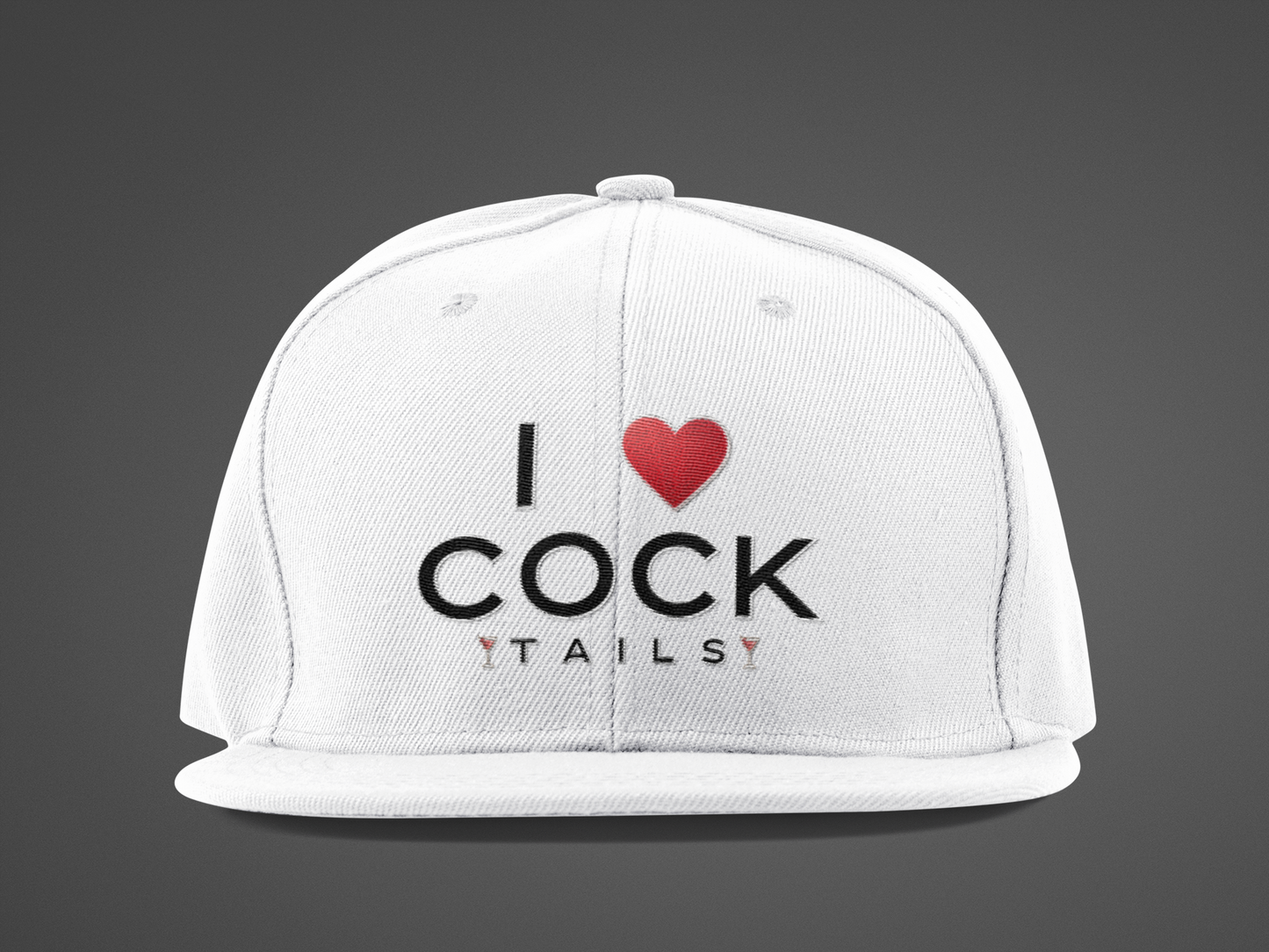 I Love Cocktails -- Simple Font (DTF Printed Hat)