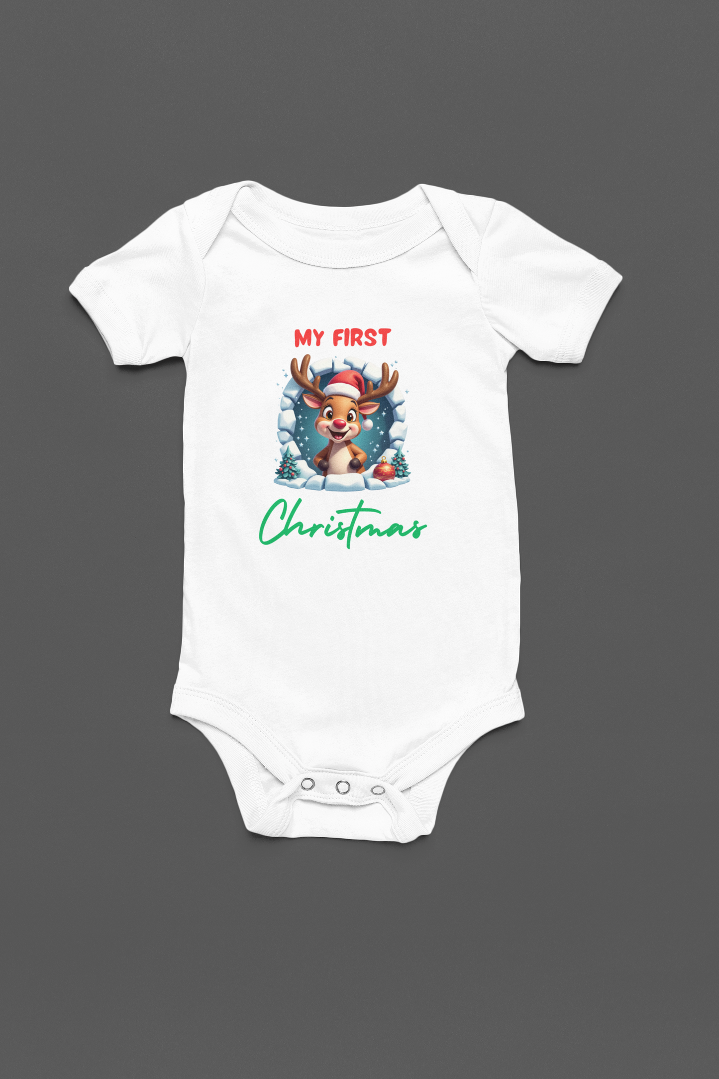 My First Christmas (Snowman Or Reindeer Option) - J&S Custom Prints