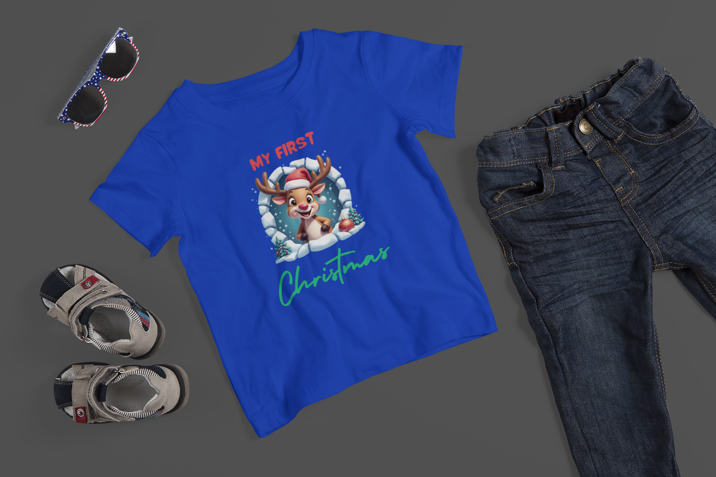 My First Christmas (Snowman Or Reindeer Option) - J&S Custom Prints