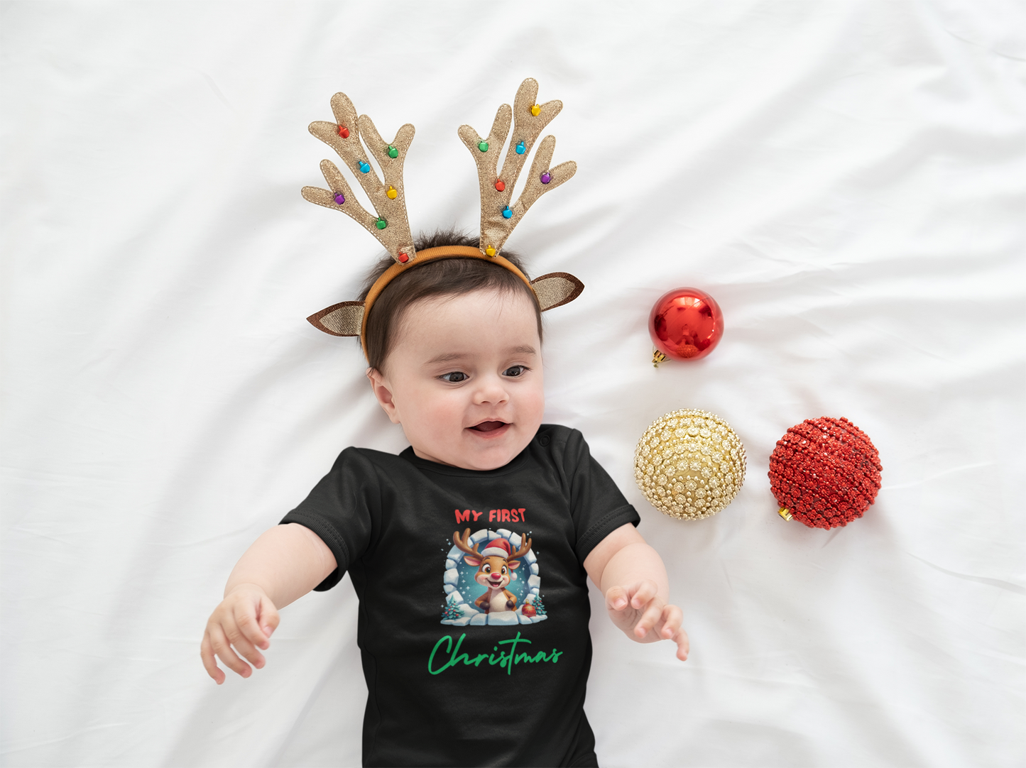 My First Christmas (Snowman Or Reindeer Option) - J&S Custom Prints