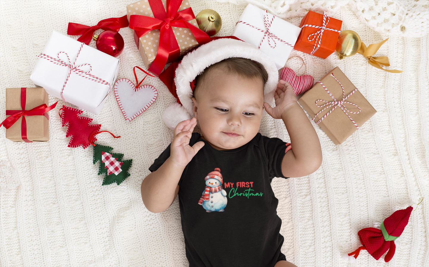 My First Christmas (Snowman Or Reindeer Option) - J&S Custom Prints