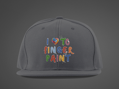 Matching Couple's Set -- I Love to Fingerpaint (DTF Printed Hat)