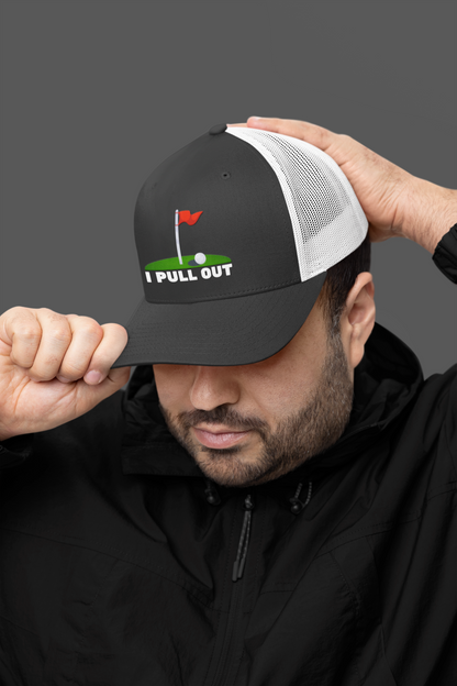 Golf -- "I Pull Out" [With Grass Turf] (DTF Printed Hat)