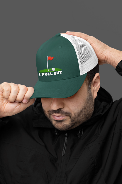 Golf -- "I Pull Out" [With Grass Turf] (DTF Printed Hat)