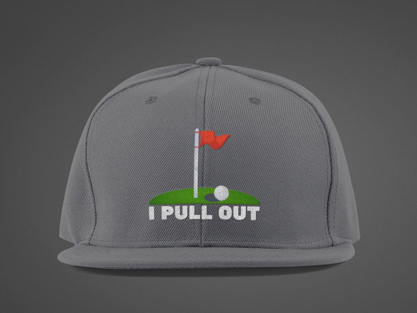 Golf -- "I Pull Out" [With Grass Turf] (DTF Printed Hat)