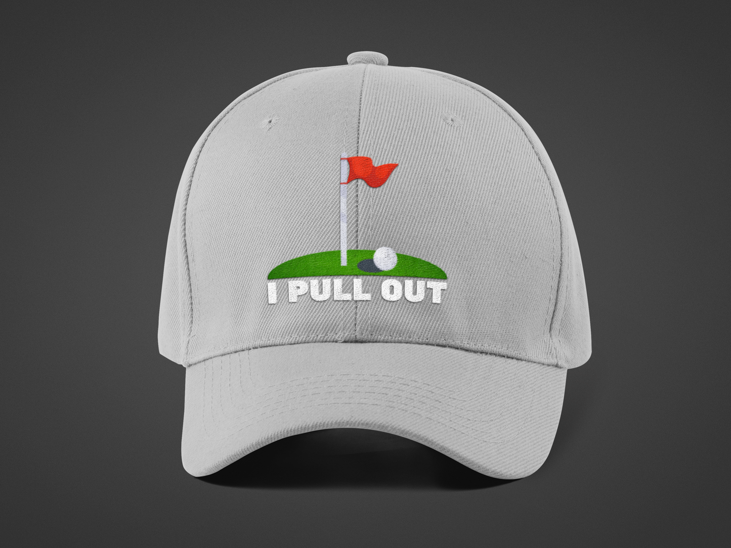 Golf -- "I Pull Out" [With Grass Turf] (DTF Printed Hat)