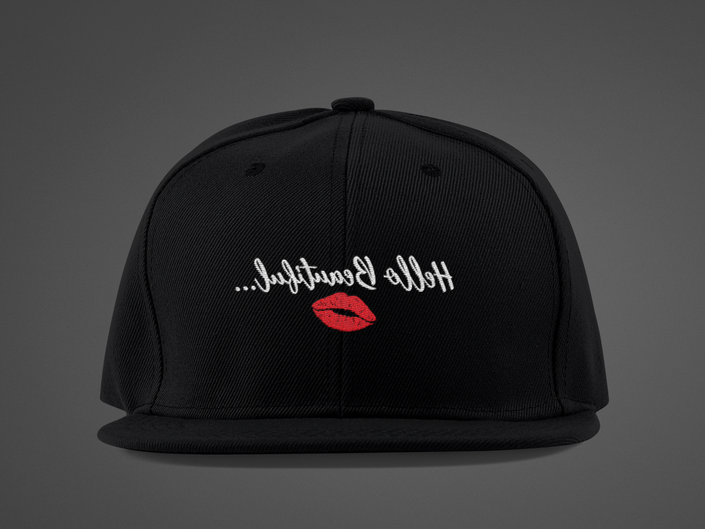 Mirror Message -- Hello Beautiful [with lips] (DTF Printed Hat)