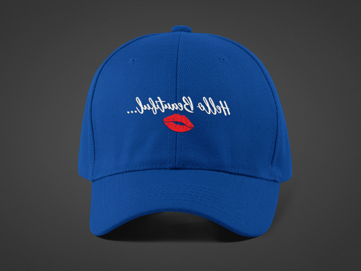 Mirror Message -- Hello Beautiful [with lips] (DTF Printed Hat)