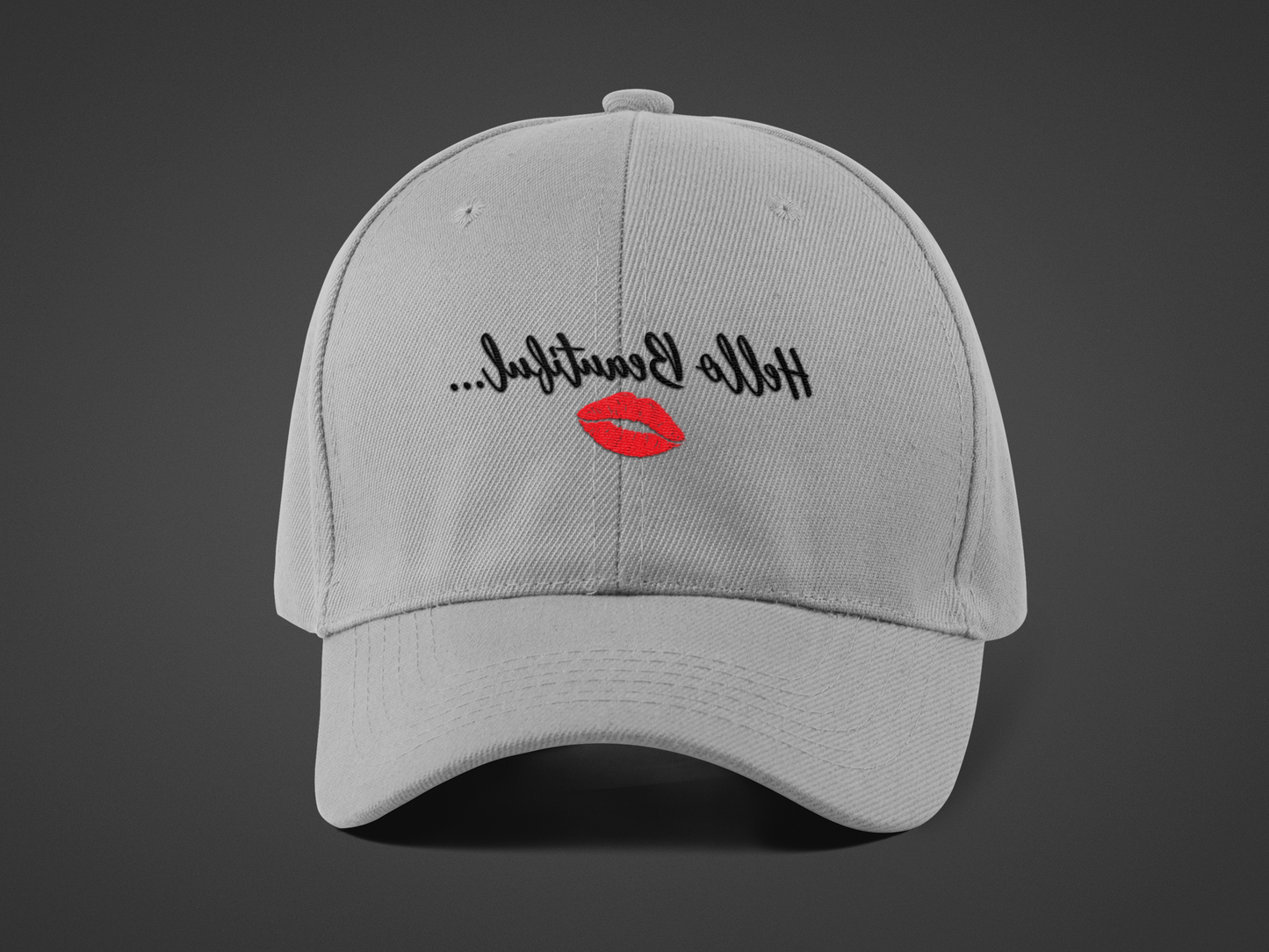 Mirror Message -- Hello Beautiful [with lips] (DTF Printed Hat)