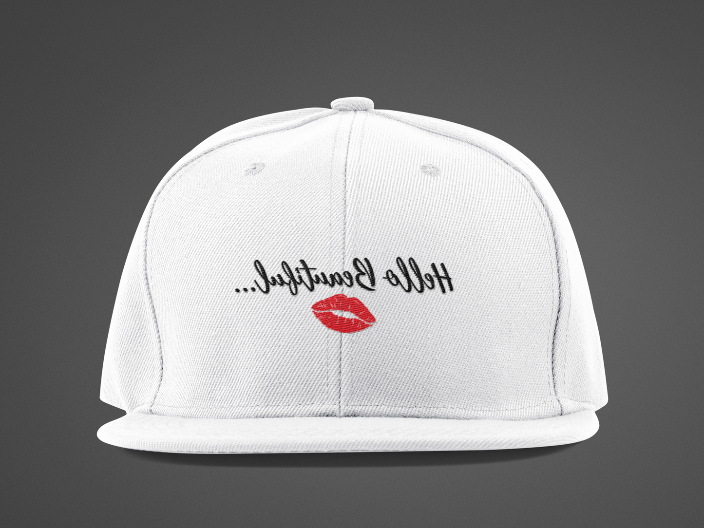 Mirror Message -- Hello Beautiful [with lips] (DTF Printed Hat)