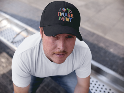 Matching Couple's Set -- I Love to Fingerpaint (DTF Printed Hat)