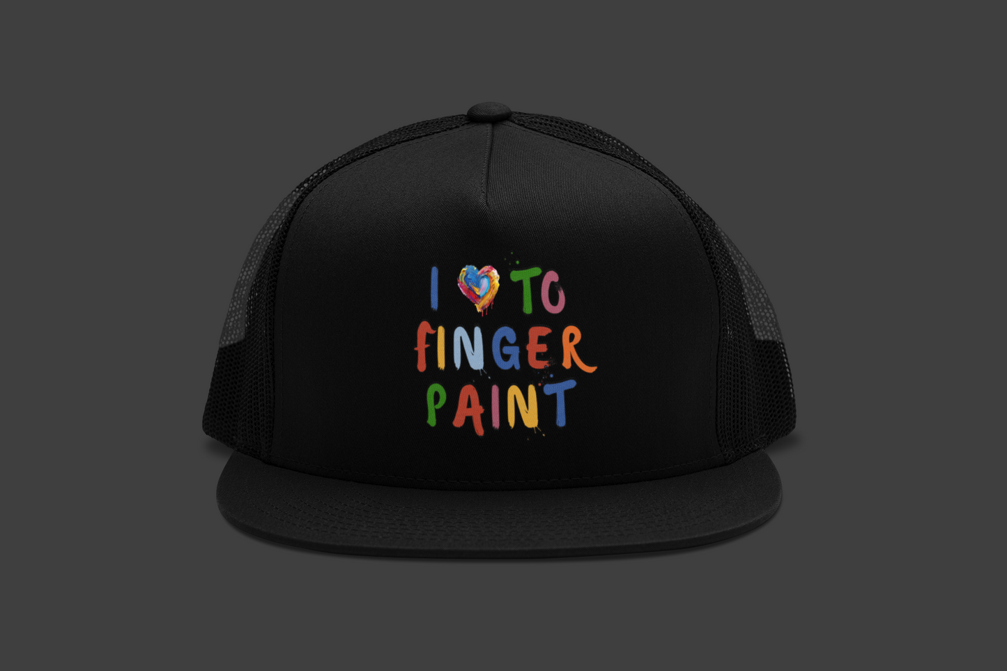 Matching Couple's Set -- I Love to Fingerpaint (DTF Printed Hat)