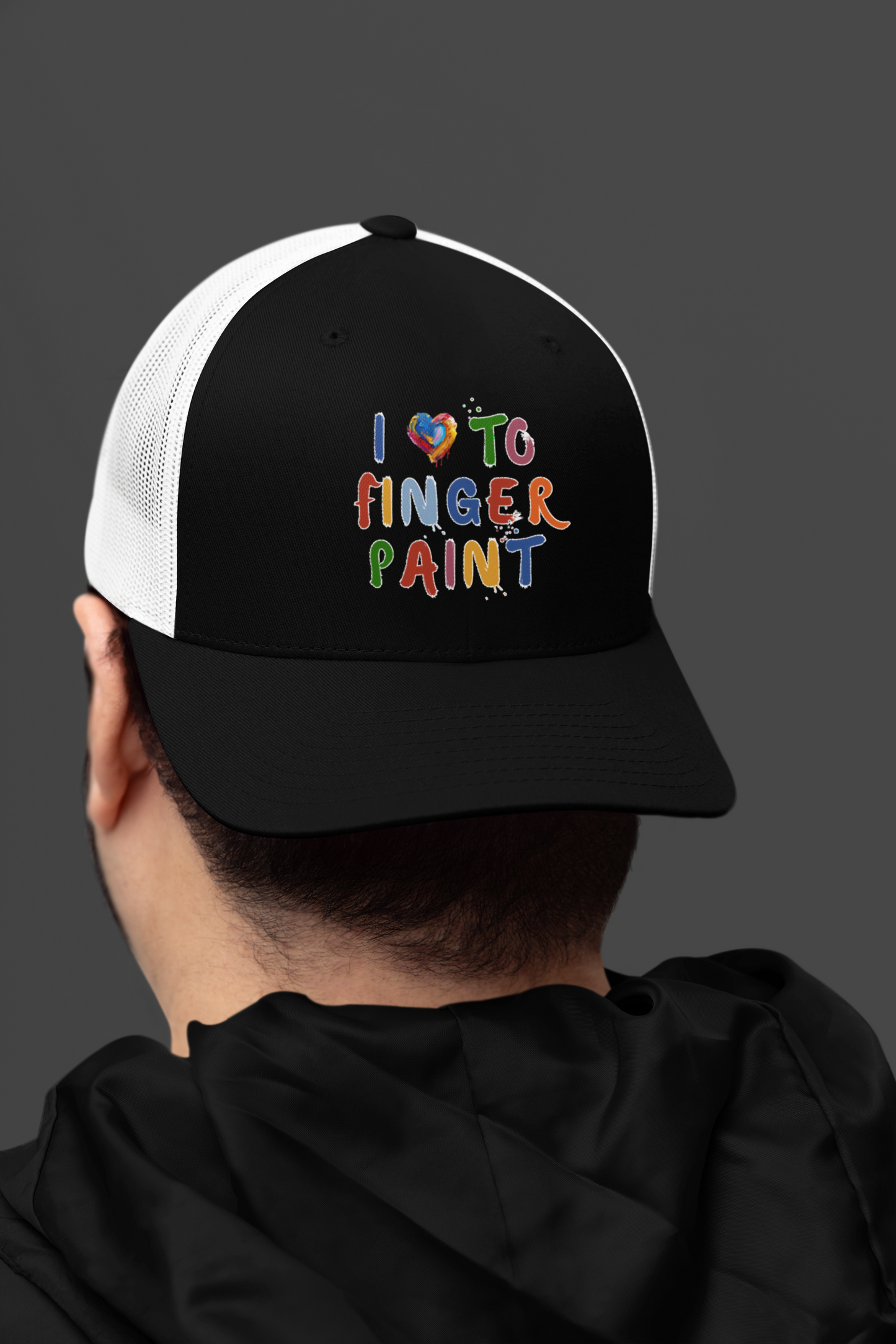 Matching Couple's Set -- I Love to Fingerpaint (DTF Printed Hat)