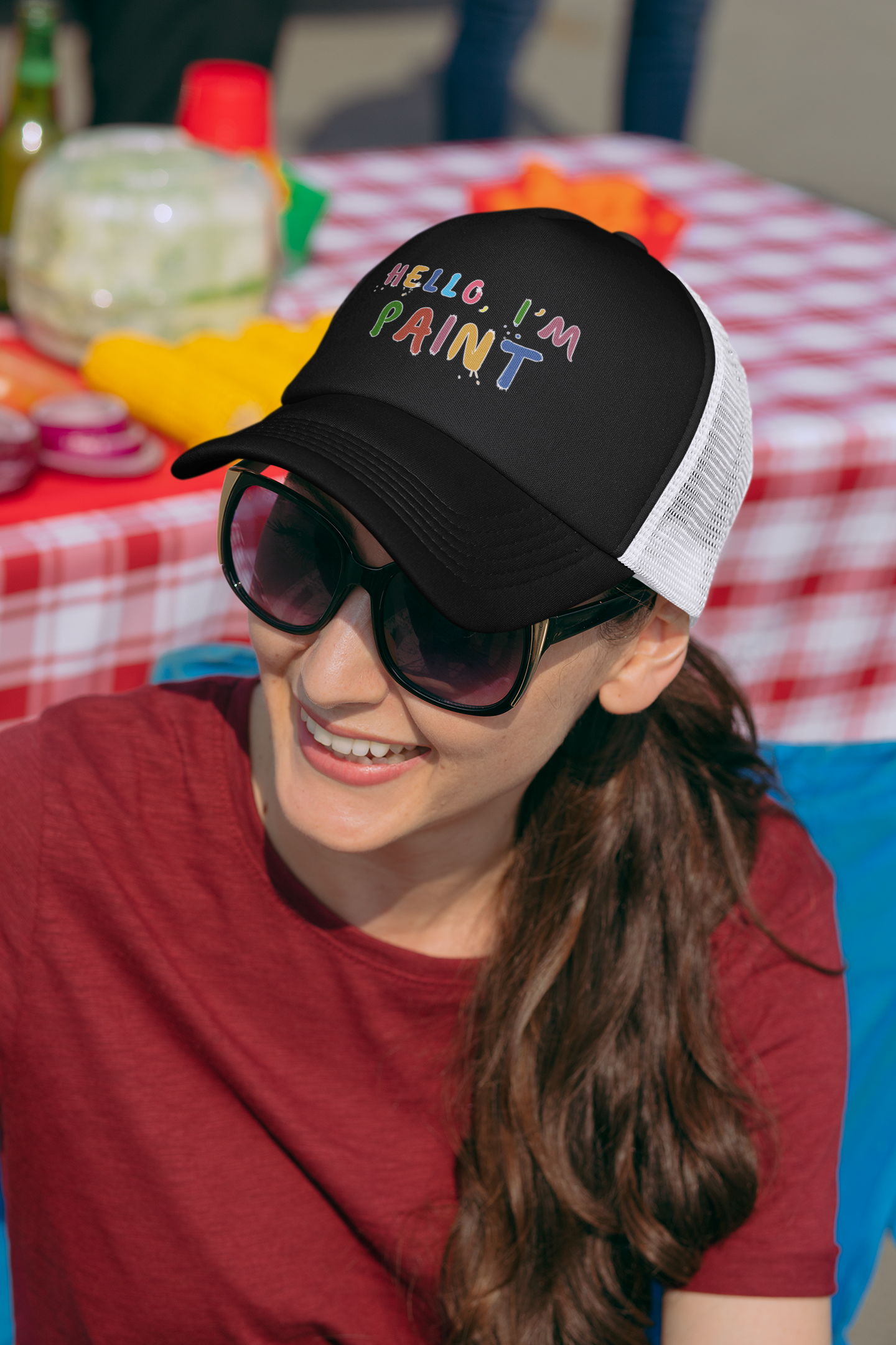 Matching Couple's Set -- Hello, I'm Paint (DTF Printed Hat)