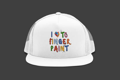 Matching Couple's Set -- I Love to Fingerpaint (DTF Printed Hat)