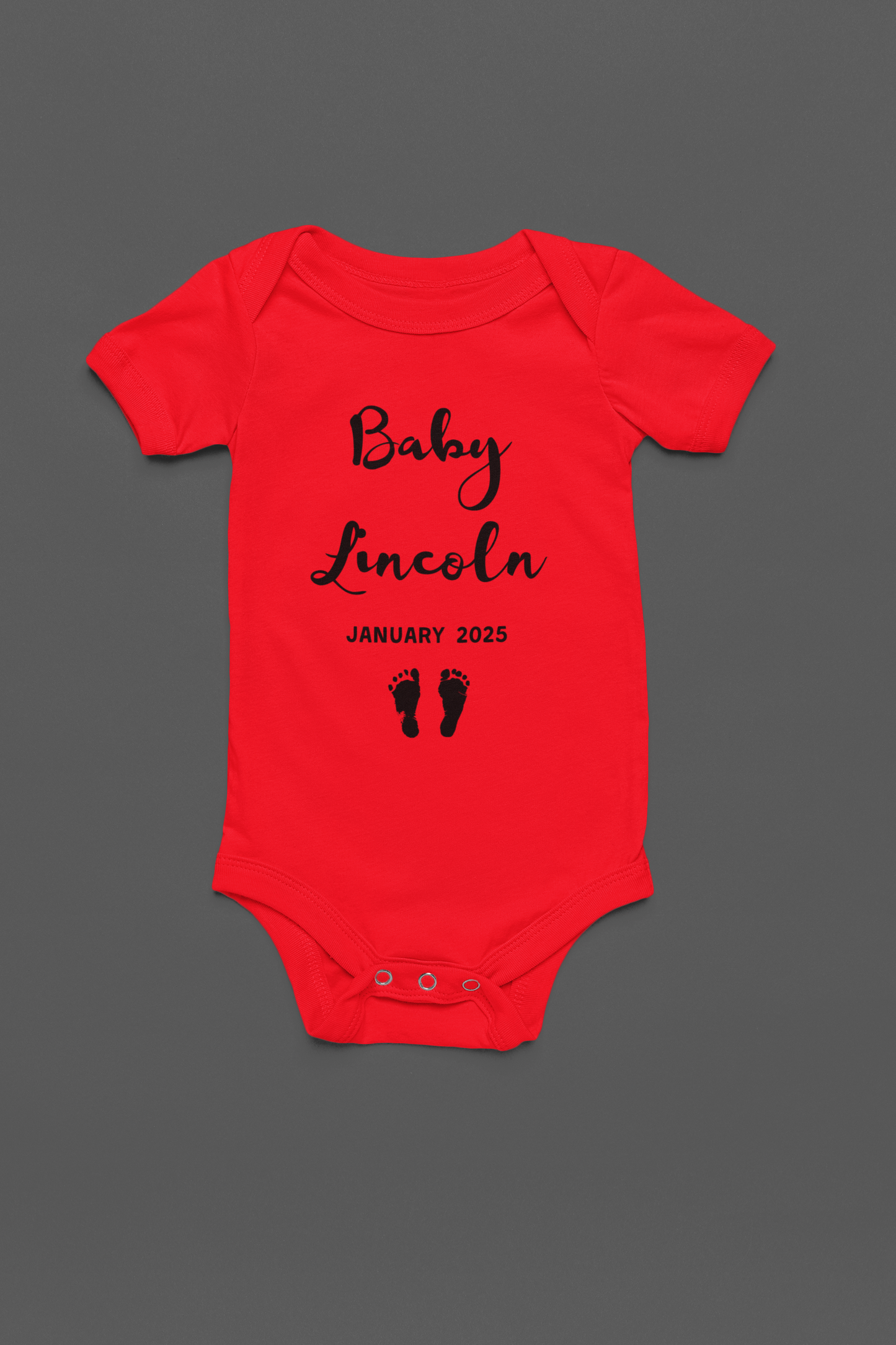 Baby Name With Footprint (PERSONALIZE ME!) - J&S Custom Prints