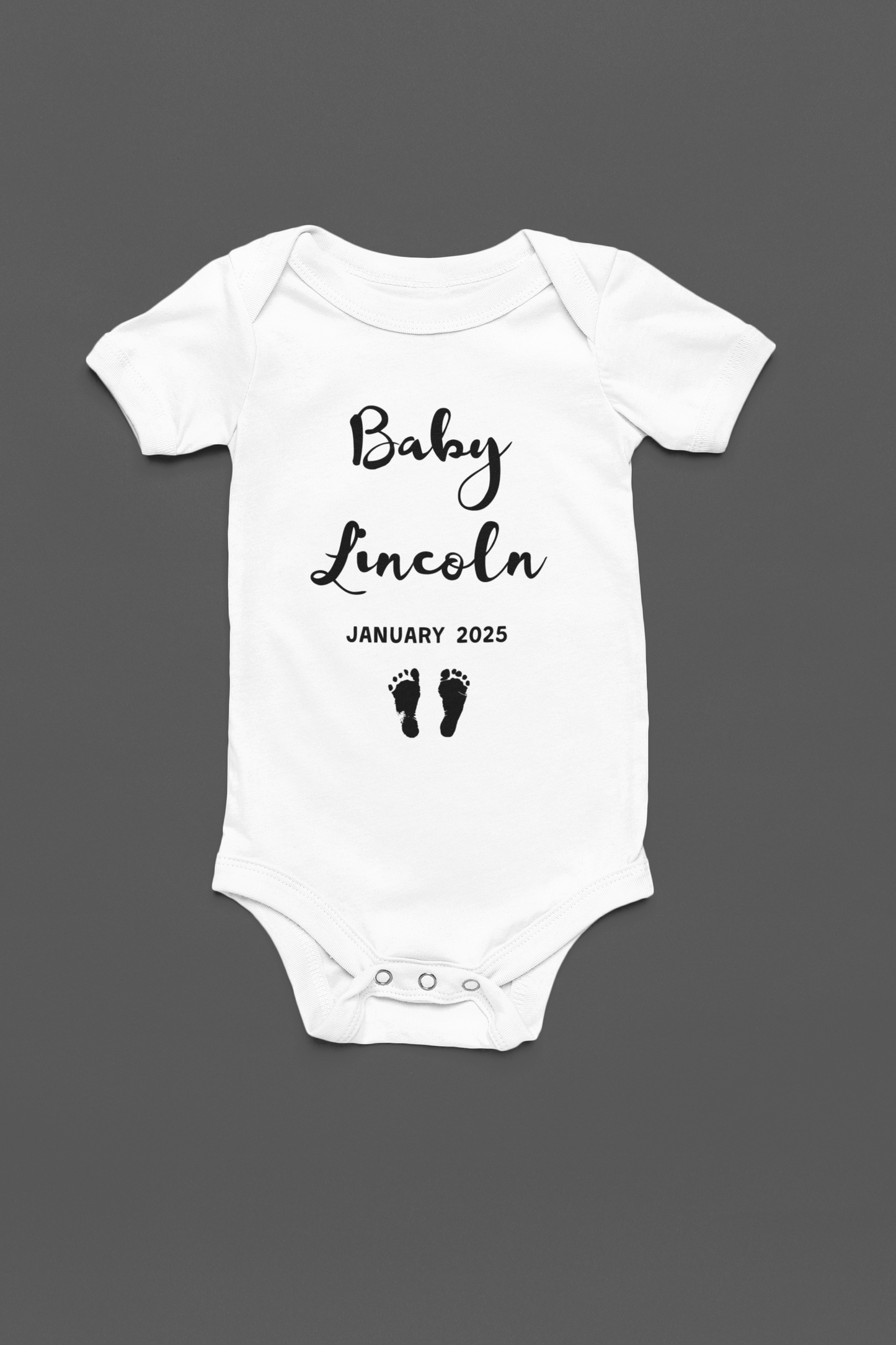 Baby Name With Footprint (PERSONALIZE ME!) - J&S Custom Prints