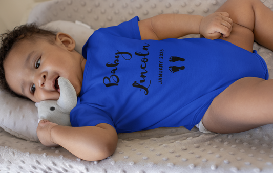 Baby Name With Footprint (PERSONALIZE ME!) - J&S Custom Prints