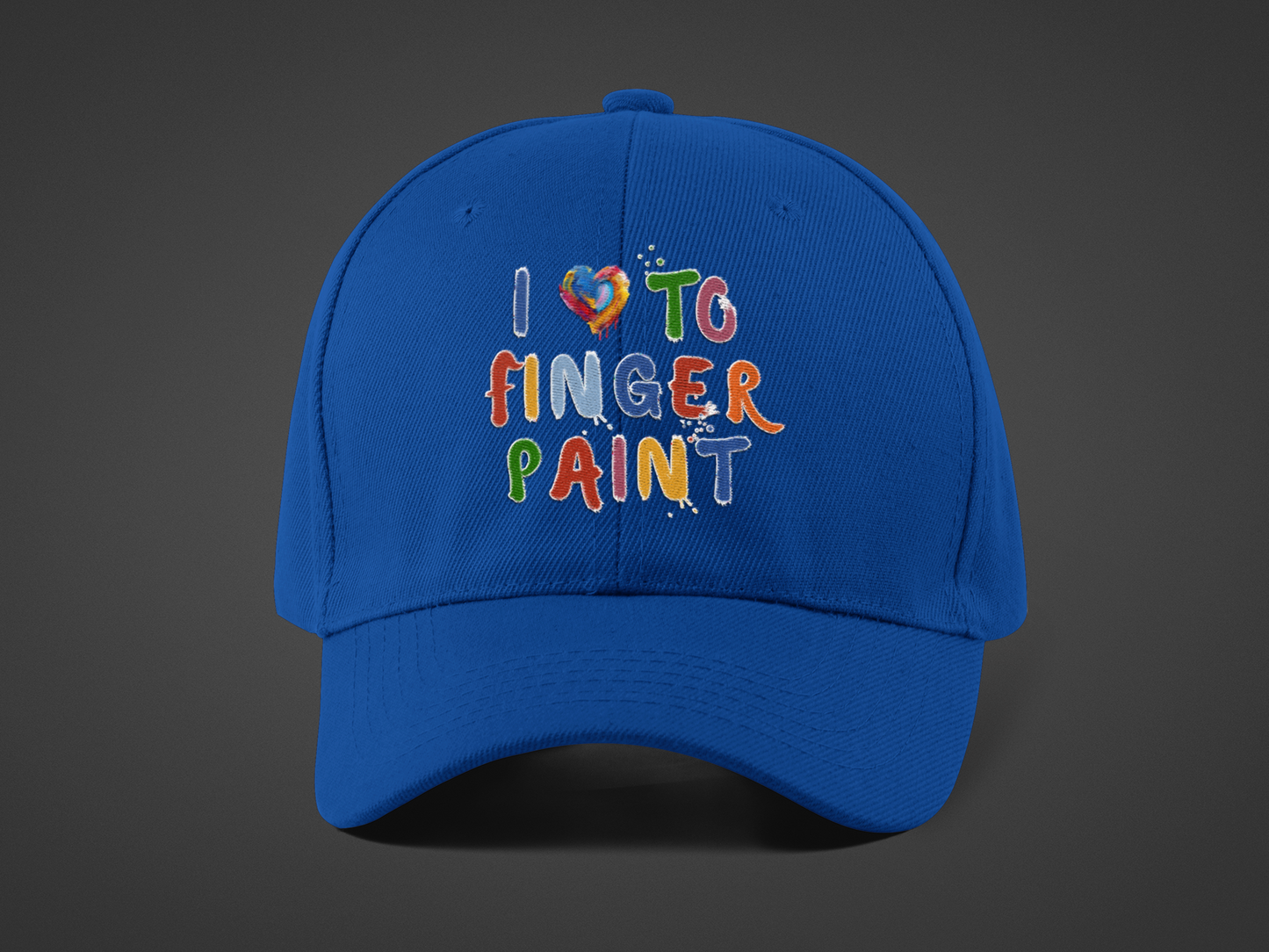 Matching Couple's Set -- I Love to Fingerpaint (DTF Printed Hat)