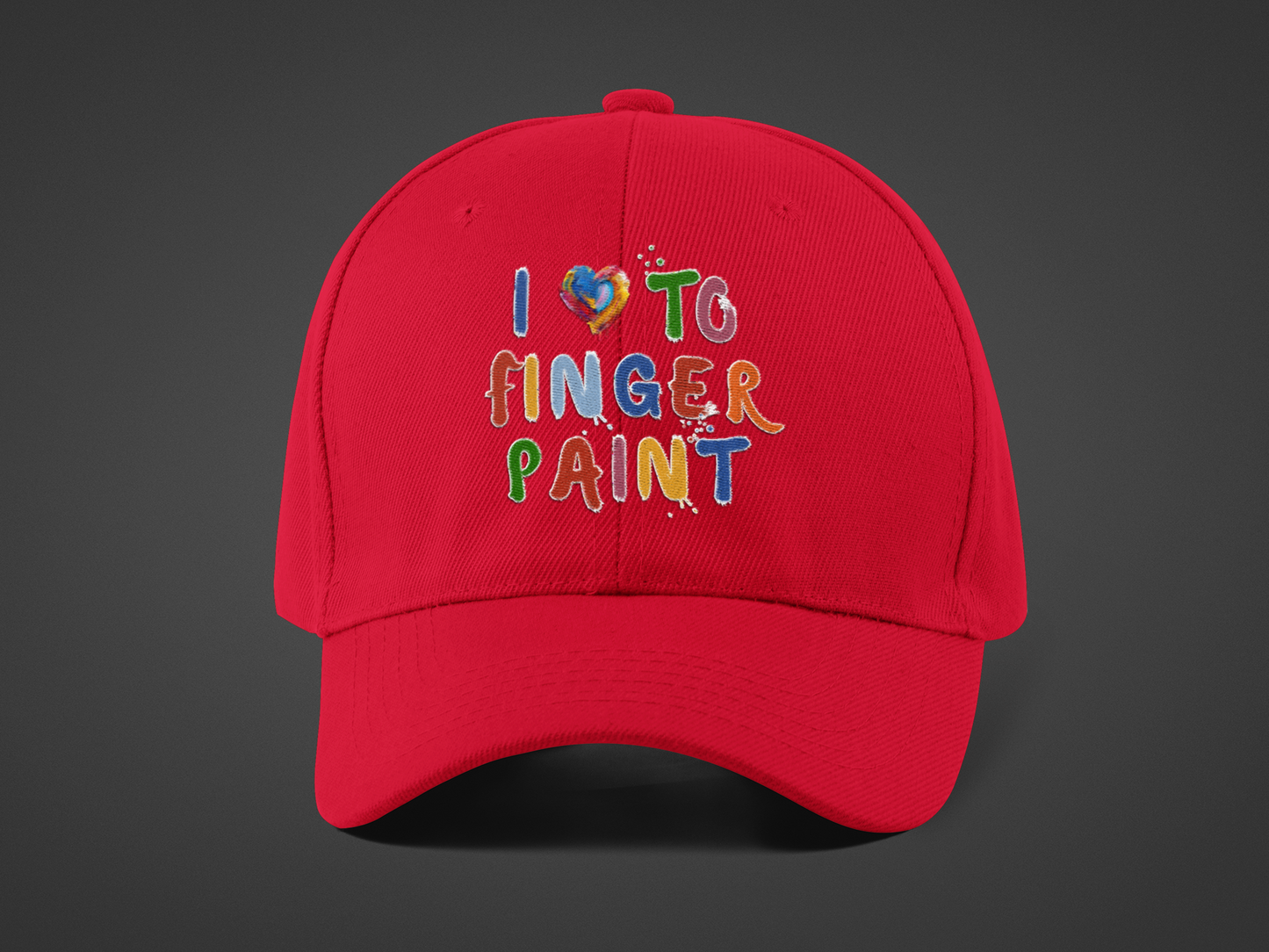 Matching Couple's Set -- I Love to Fingerpaint (DTF Printed Hat)
