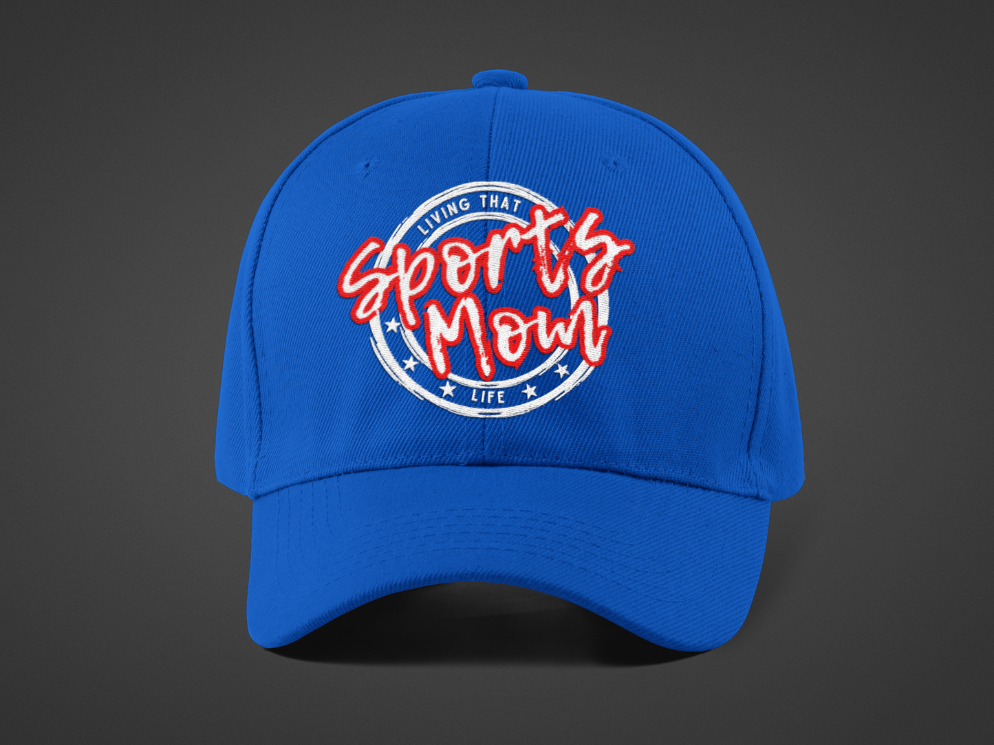 Sports Mom (DTF Printed Hat -- Red Font) - J&S Custom Prints