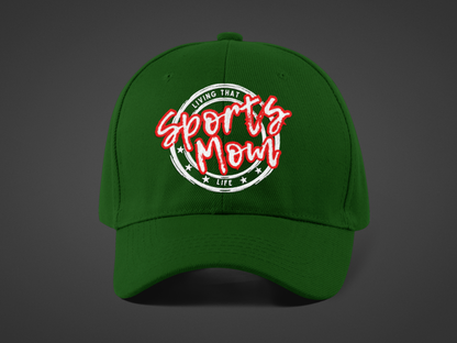 Sports Mom (DTF Printed Hat -- Red Font) - J&S Custom Prints