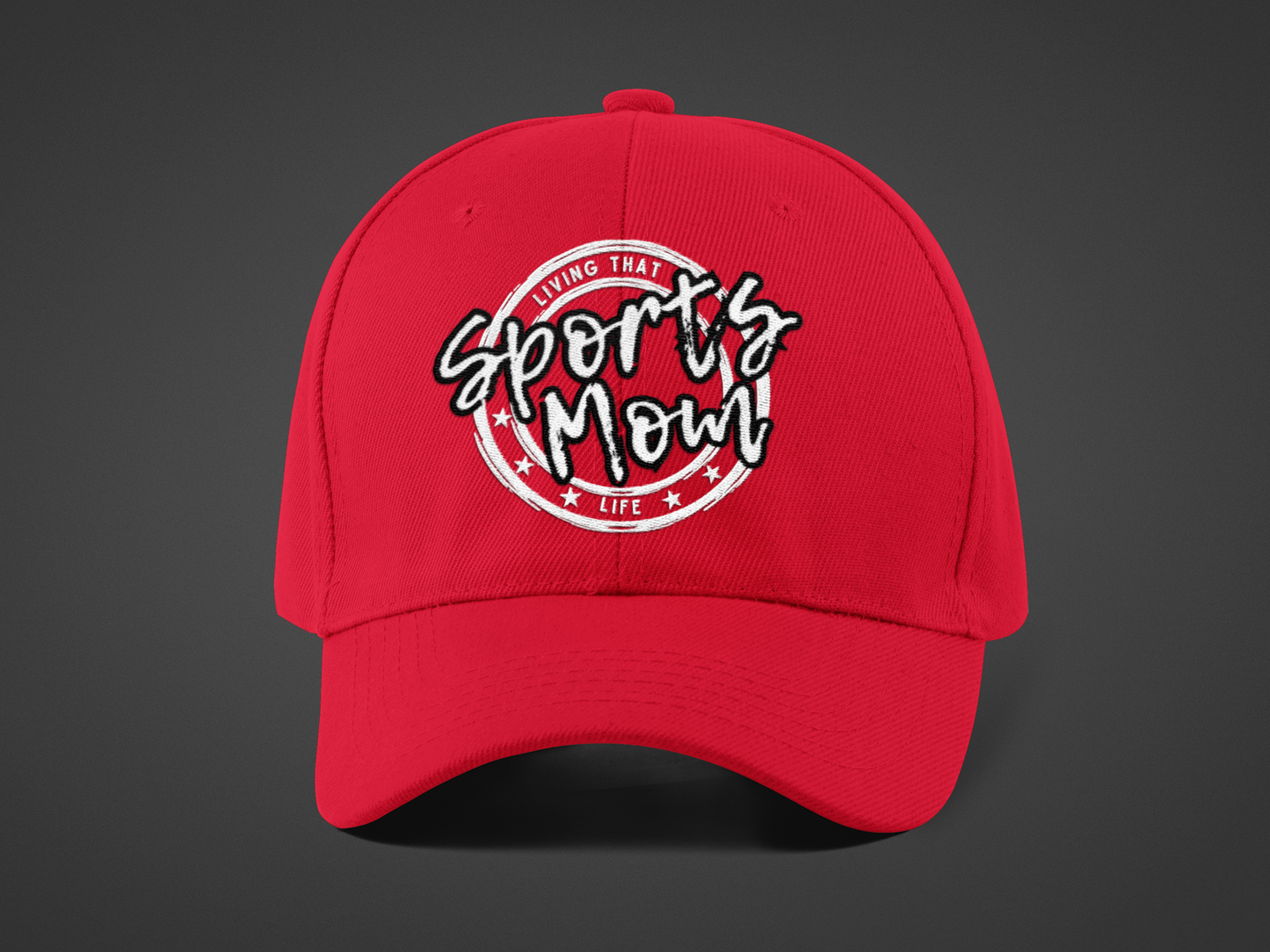 Sports Mom (DTF Printed Hat -- Black Font) - J&S Custom Prints