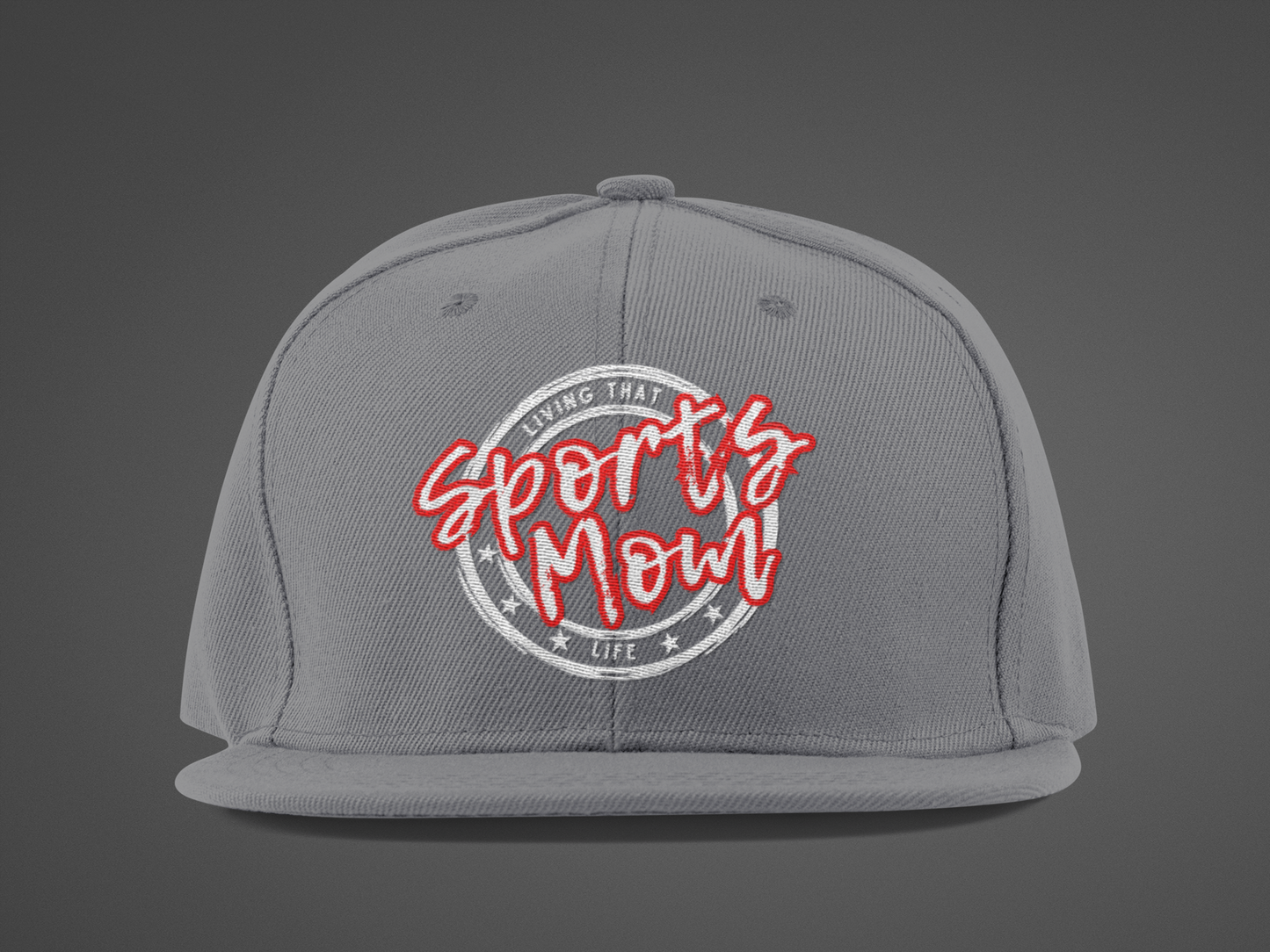 Sports Mom (DTF Printed Hat -- Red Font) - J&S Custom Prints