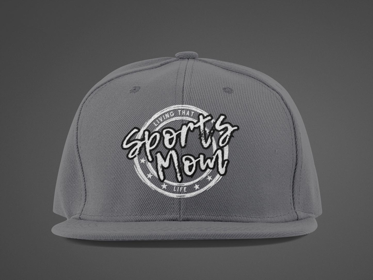 Sports Mom (DTF Printed Hat -- Black Font) - J&S Custom Prints