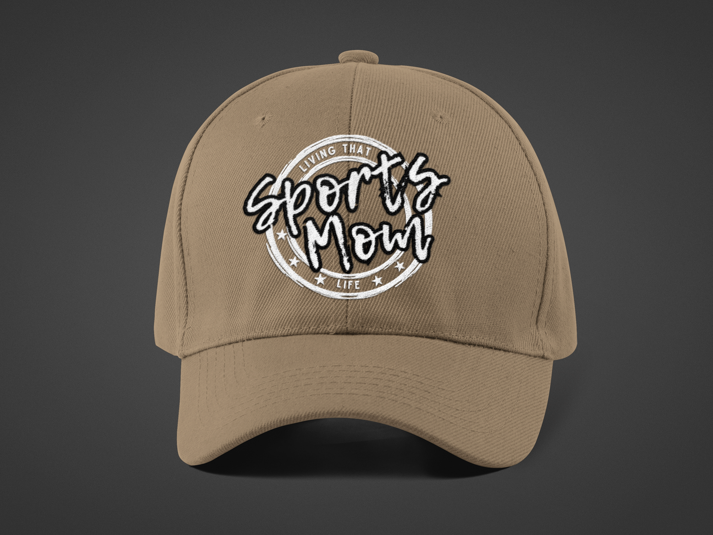 Sports Mom (DTF Printed Hat -- Black Font) - J&S Custom Prints
