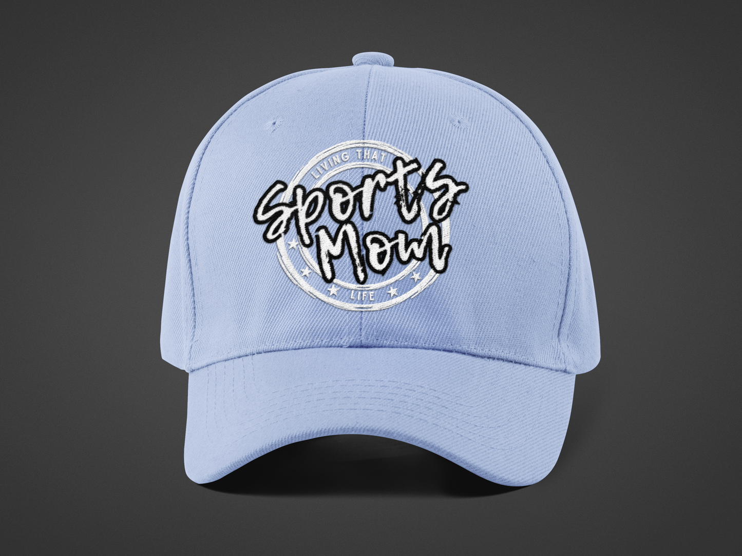 Sports Mom (DTF Printed Hat -- Black Font) - J&S Custom Prints