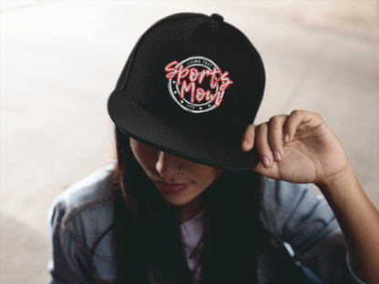 Sports Mom (DTF Printed Hat -- Red Font) - J&S Custom Prints