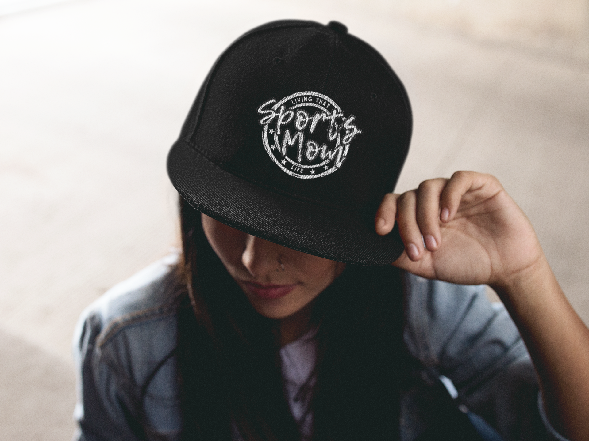 Sports Mom (DTF Printed Hat -- Black Font) - J&S Custom Prints