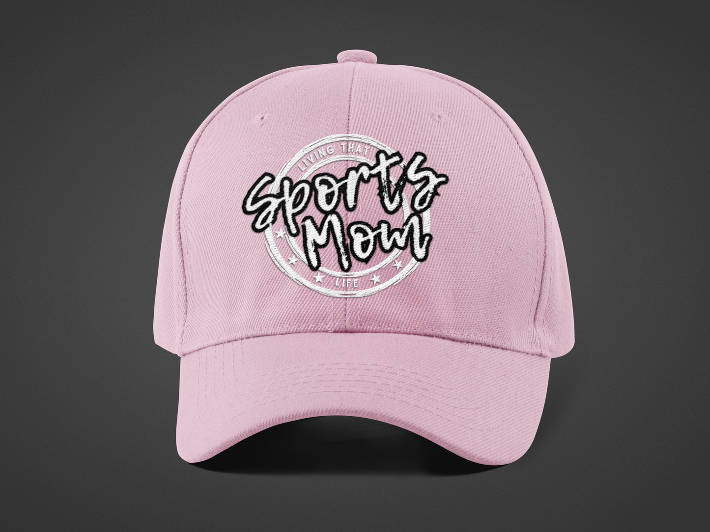 Sports Mom (DTF Printed Hat -- Black Font) - J&S Custom Prints