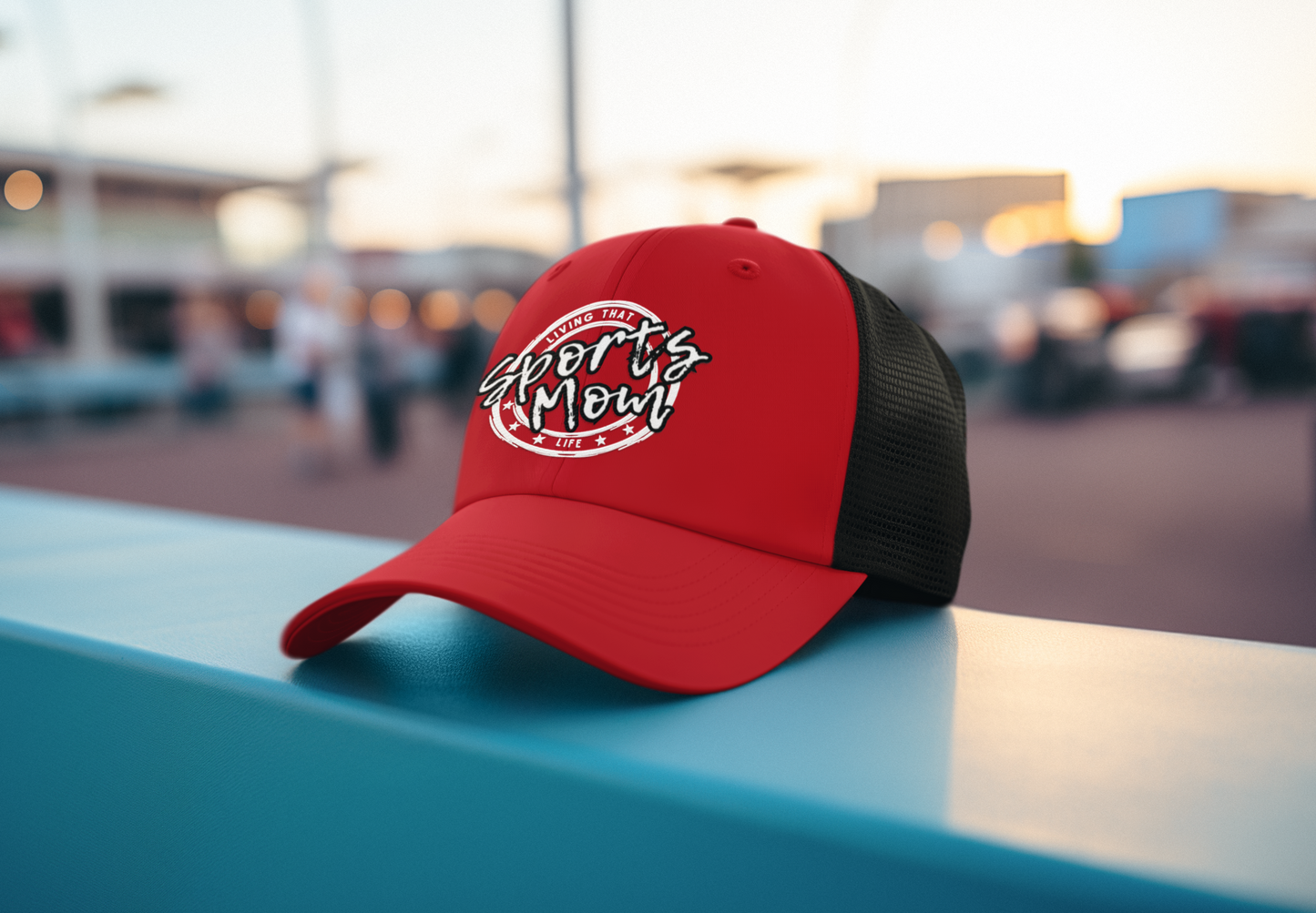 Sports Mom (DTF Printed Hat -- Black Font) - J&S Custom Prints