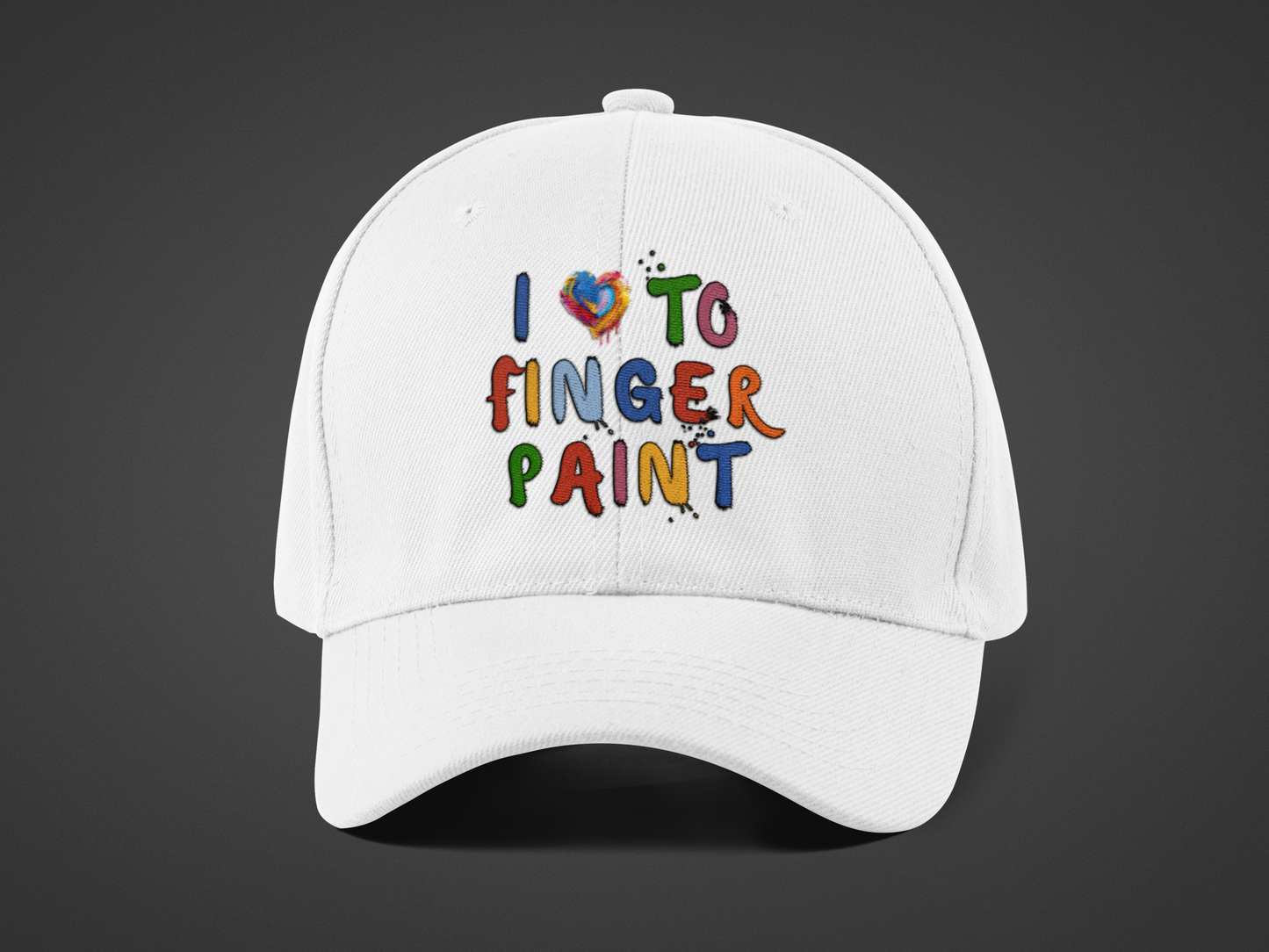 Matching Couple's Set -- I Love to Fingerpaint (DTF Printed Hat)