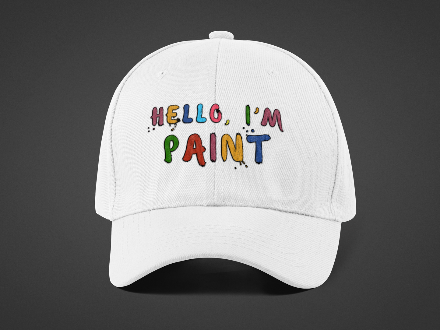 Matching Couple's Set -- Hello, I'm Paint (DTF Printed Hat)