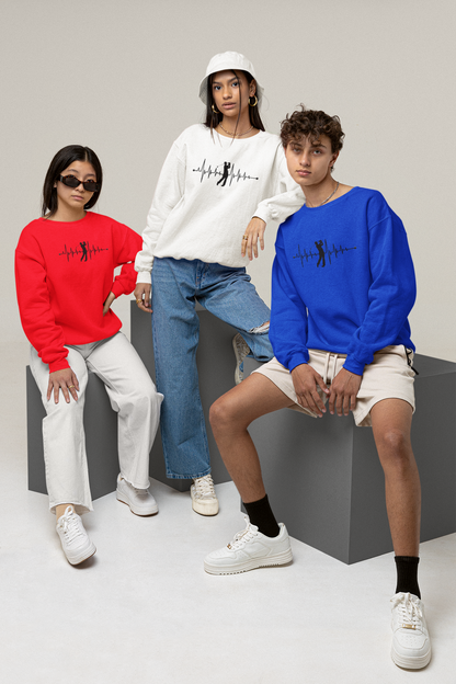 Golf Heartbeat (Youth Unisex Crewneck Sweatshirt)