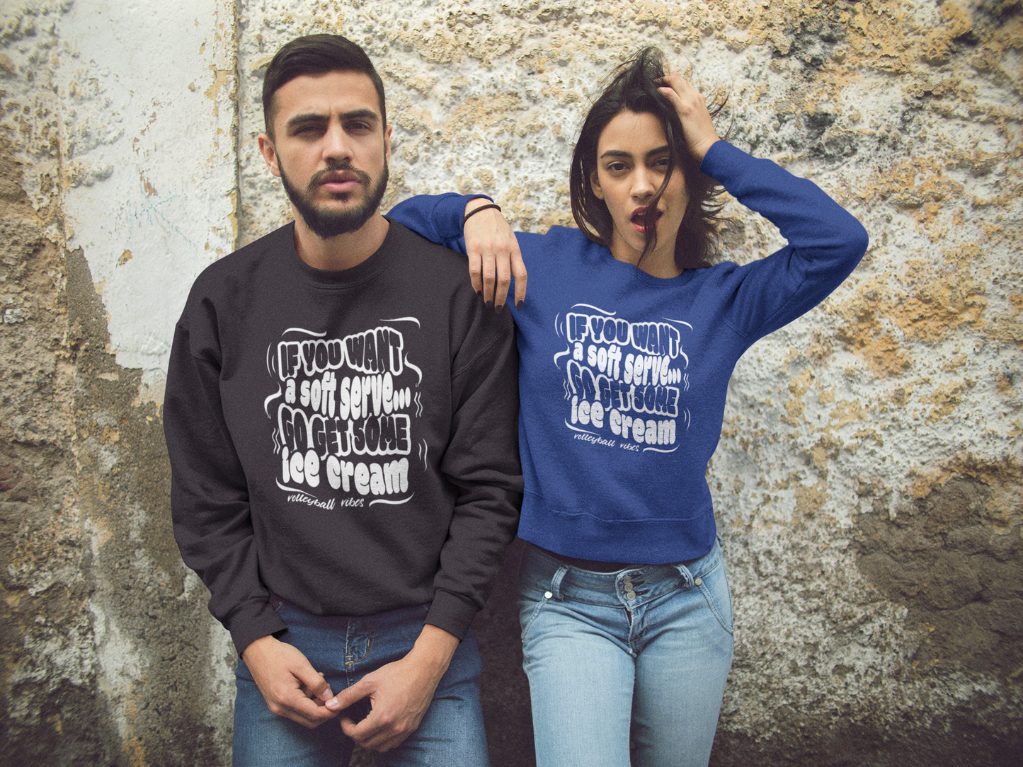 Volleyball Soft Serve (Youth Unisex Crewneck Sweatshirt)