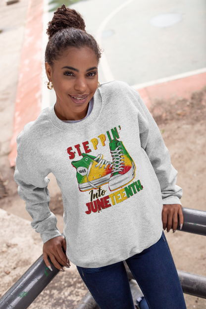 Steppin' Into Juneteenth (Adult Unisex Crewneck Sweatshirt)