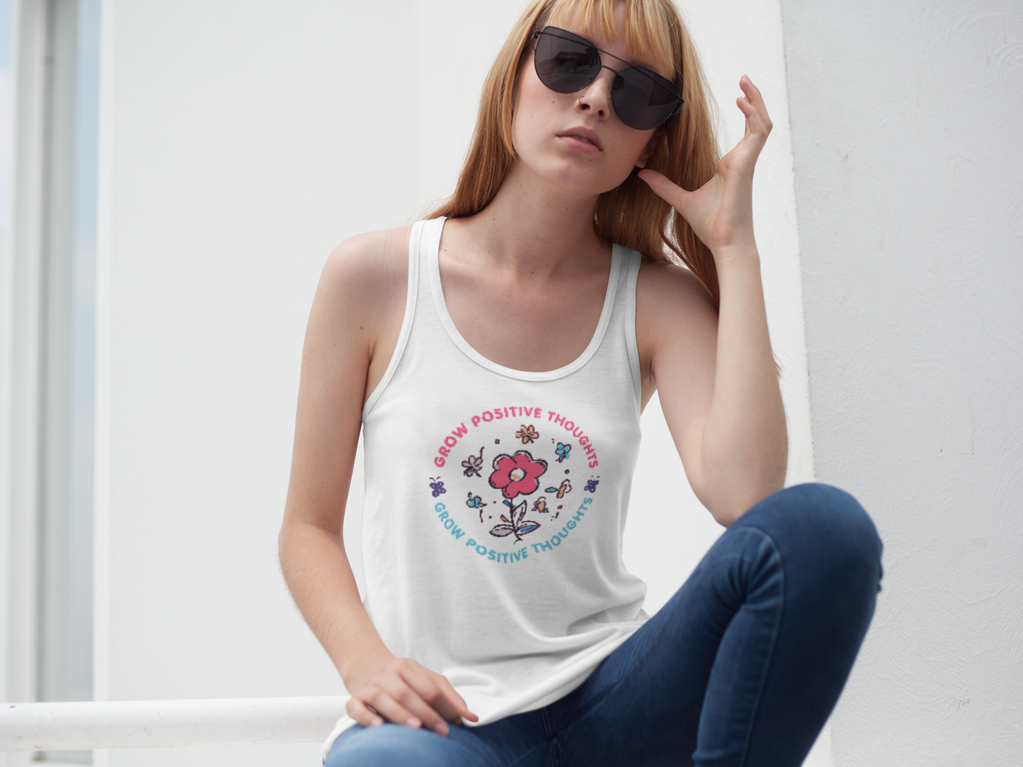 Grow Positive Thoughts (Adult Unisex Tank Top)